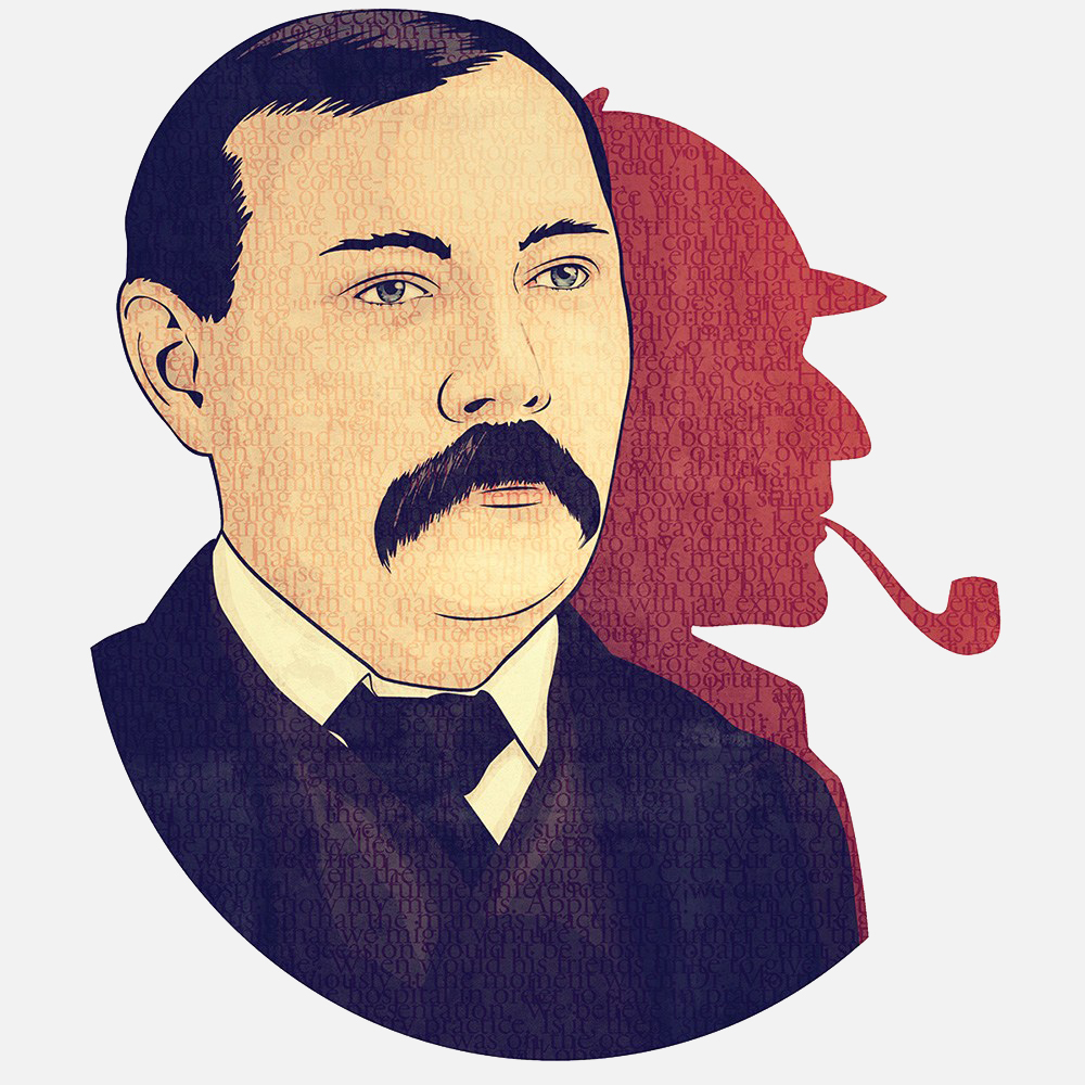 QI Magazine illustration of Conan Doyle by FalcaoLucas
