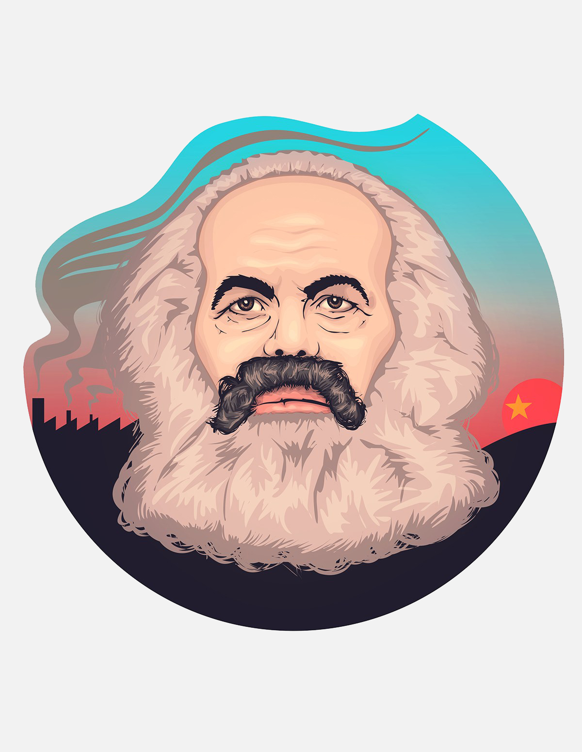 QI Magazine illustration of Marx by FalcaoLucas